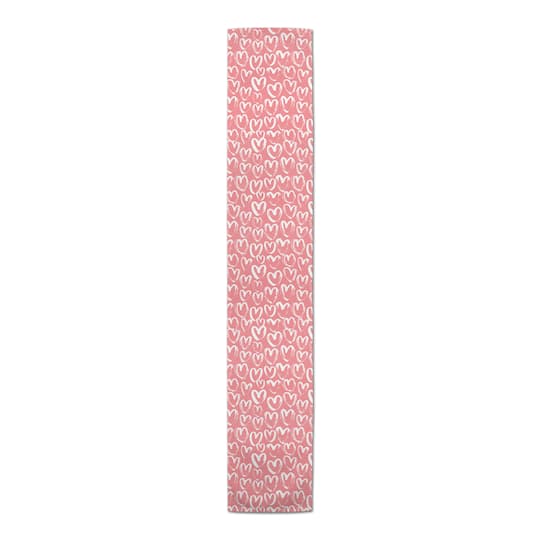 72" Valentine's Day Scribble Heart Table Runner